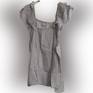 Last Chance! Light Blue/White Dressy Casual Relaxed Fit Blouse -Like New, Size L